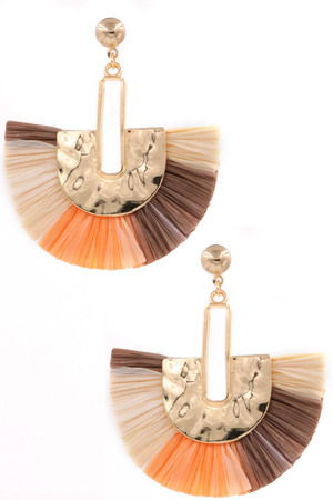 Raffia Fringe Earrings