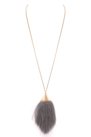 Cotton Tassel Pendant Necklace