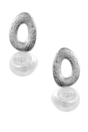 Oval Pearl Post Earrings