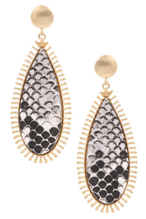 Animal Print Teardrop Earrings