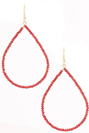 Glass Bead Teardrop Earrings