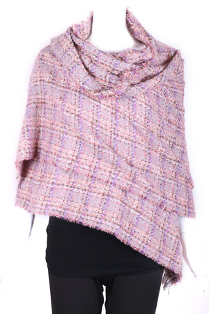 Knit Plaid Oblong Scarf