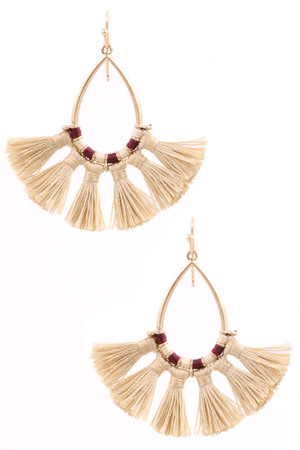 Cotton Fringe Earrings