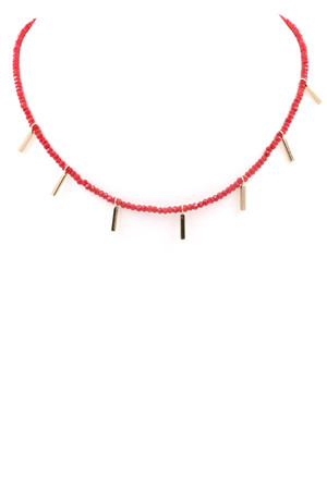 Glass Bead Bar Necklace