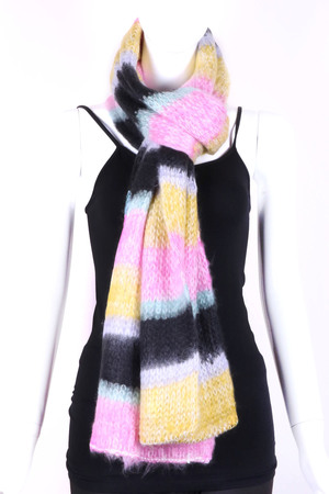 Knit Stripe Oblong Scarf