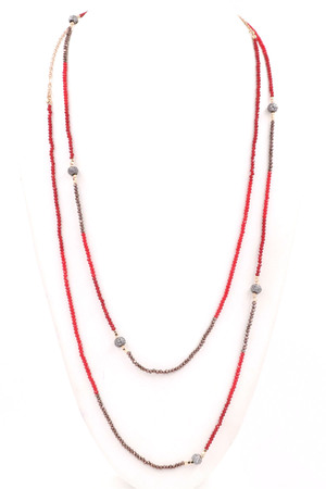 Glass Bead Wrap Necklace