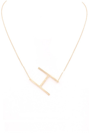 Brass Initial Pendant Necklace