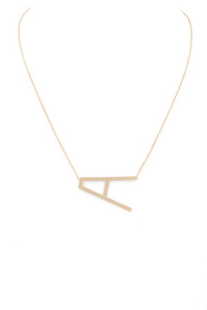 Brass Initial Pendant Necklace