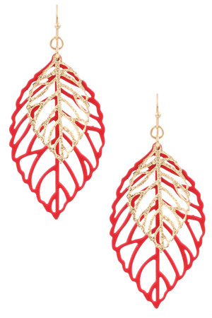 Layered Leaf Drop Earrings