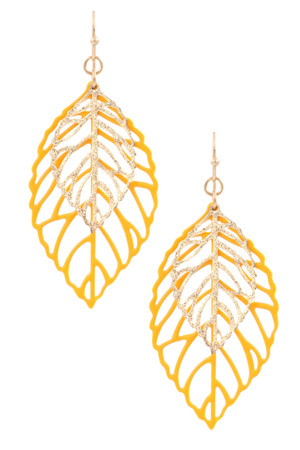 Layered Leaf Drop Earrings