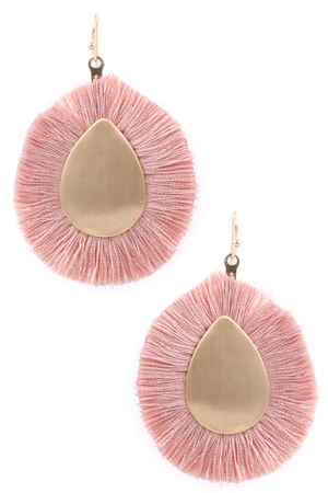 Metal Teardrop Cotton Earrings