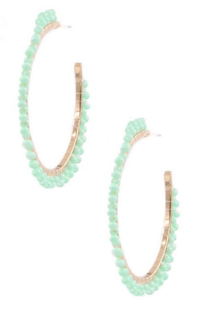 Seed Bead Hoop Earrings