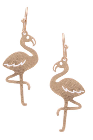 Brass Flamingo Earrings