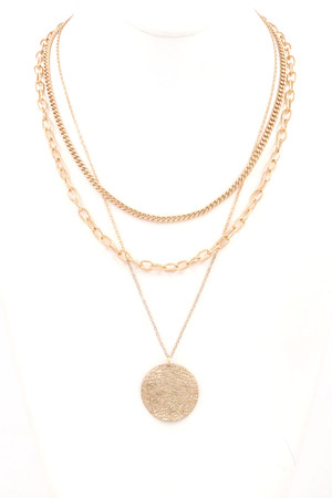 Metal Chain Disc Necklace