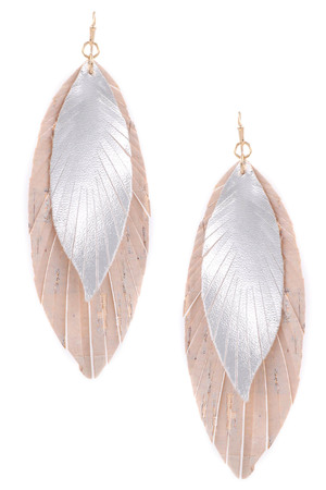 Fuax Leather Leaf Earrings