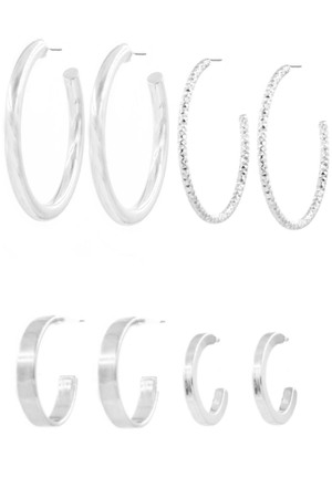 Assorted Hoop Earrings Set