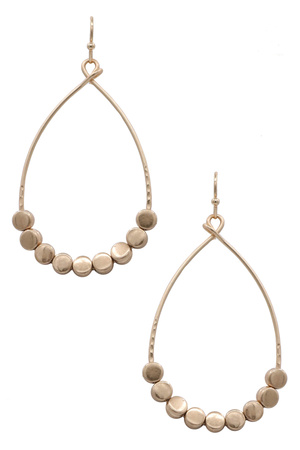 Statement Metal Beaded Teardrop Earrings