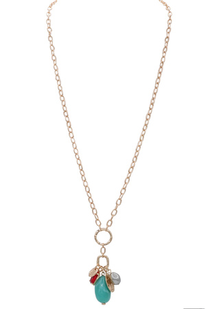 Metal Chain Charm Long Necklace
