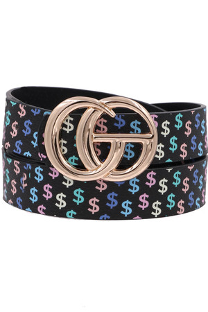 Colored Dollar Sign Belt