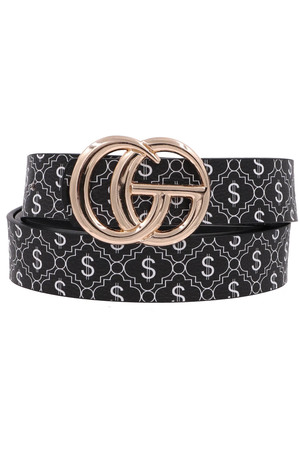 Dollar Sign Faux Leather Belt