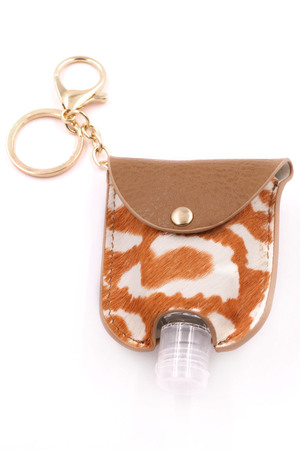 Faux Fur Sanitizer Keychain