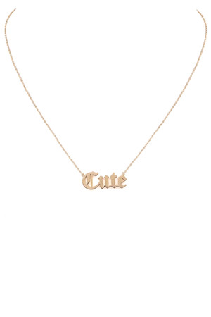 Brass 'CUTE' Necklace