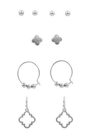 Quatrefoil Earrings Set