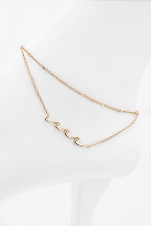 Brass Wave Anklet
