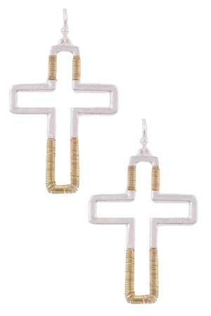 Coiled Cross Earrings