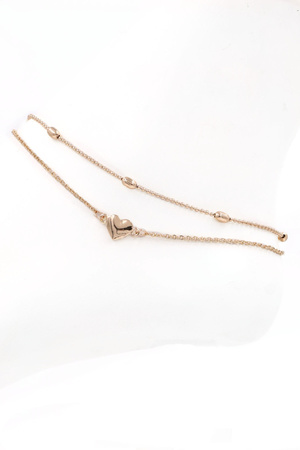 Brass Heart Anklet