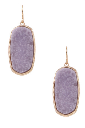 Druzy Stone Oval Earrings