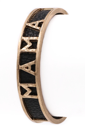 Faux Leather Metal MAMA Bracelet