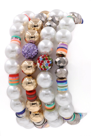 Cream Pearl Bracelet Set