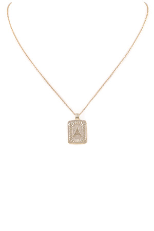 Brass Metal Monogram Necklace