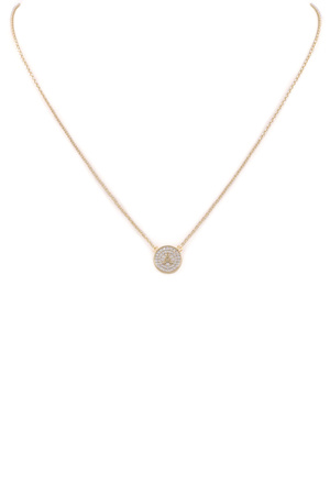 Brass Disc Monogram Necklace