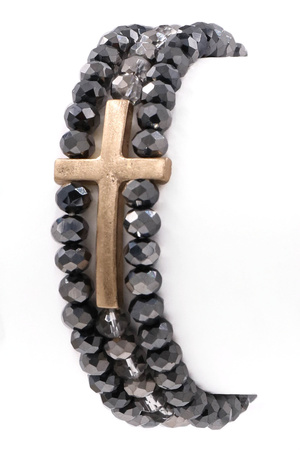 Bead Metal Cross Bracelet