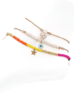 Evil Eye Anklet Set