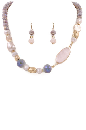 Faceted Bead Necklace Set