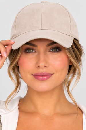 Faux Suede Baseball Cap