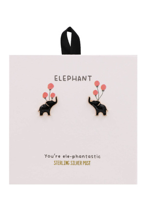 Brass Metal Elephant Earrings