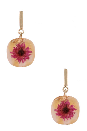 Acrylic Pressed Flower Earrings