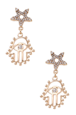 Hamsa Rhinestone Earrings