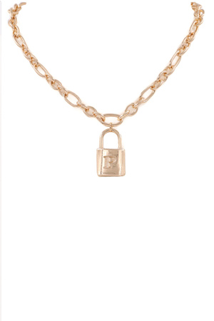 Monogram Lock Pendant Necklace