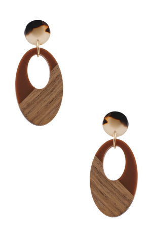 Wood Oval Earrings