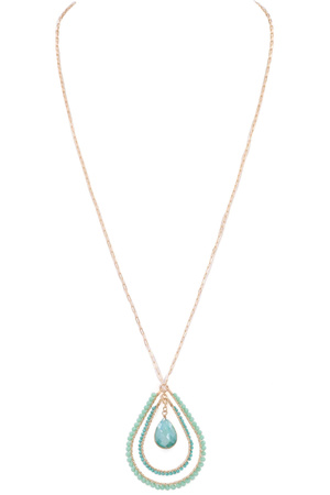 Glass Jewel Teardrop Necklace
