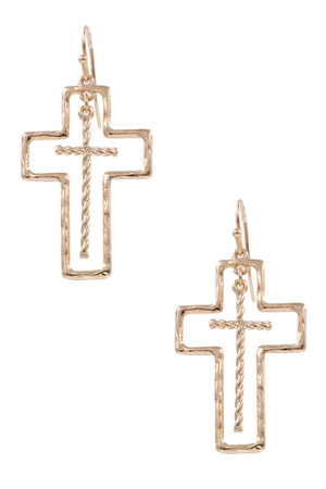 Layered Cross Earrings