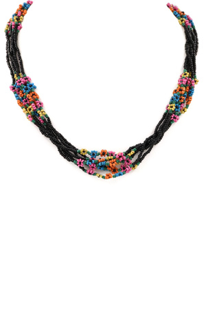 Seed Bead Floral Necklace