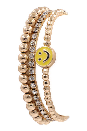 Rhinestone Smiley Bracelet