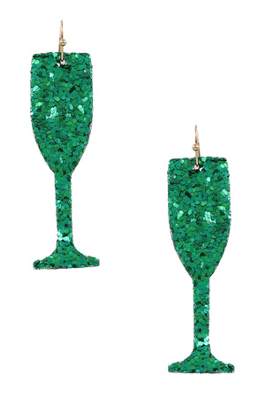 Glitter Wine Glass Earrings