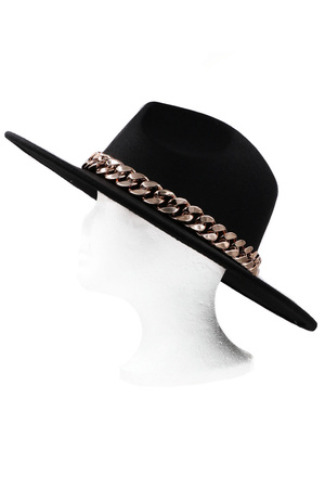 Metal Chain Fedora Hat